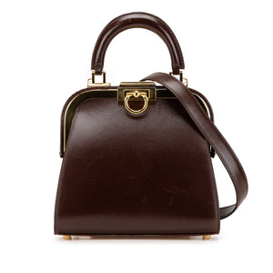 ディオール ヴィンテージ がま口 ハンドバッグ ショルダーバッグ 2WAY ブラウン レザー レディース Dior 【中古】