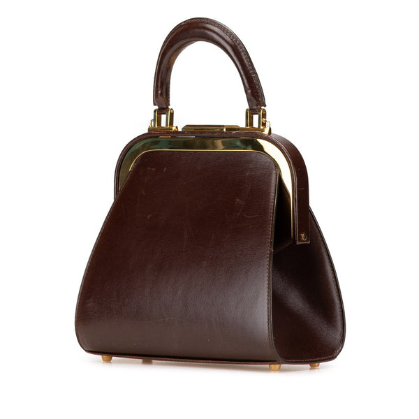 ディオール ヴィンテージ がま口 ハンドバッグ ショルダーバッグ 2WAY ブラウン レザー レディース Dior 【中古】