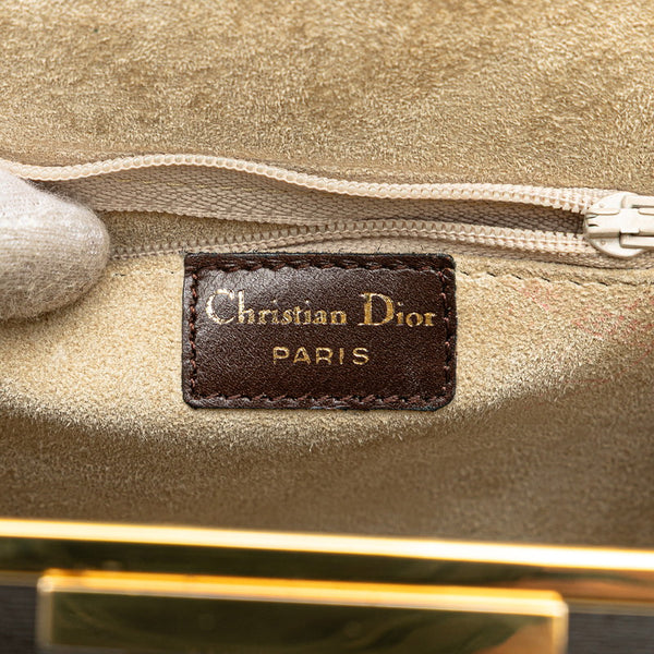 ディオール ヴィンテージ がま口 ハンドバッグ ショルダーバッグ 2WAY ブラウン レザー レディース Dior 【中古】