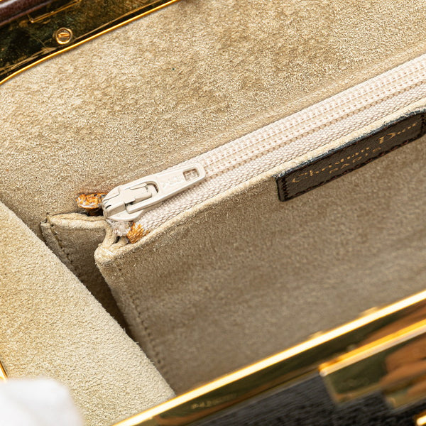 ディオール ヴィンテージ がま口 ハンドバッグ ショルダーバッグ 2WAY ブラウン レザー レディース Dior 【中古】