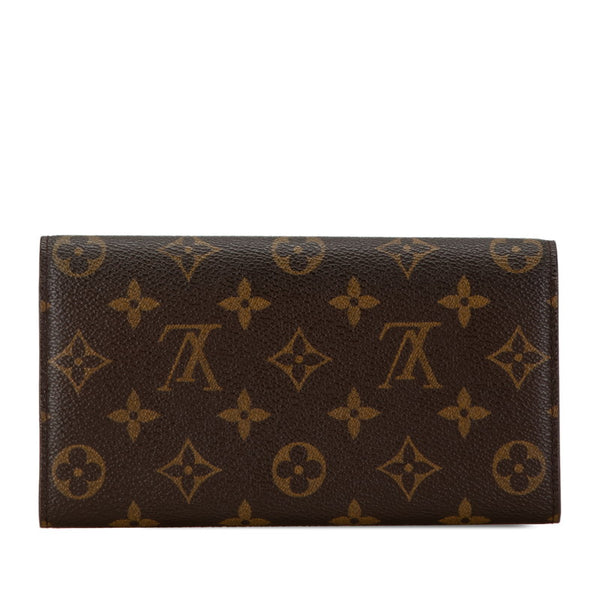 ルイ ヴィトン モノグラム ポシェット ポルト モネ クレディ 長財布 M61725 ブラウン PVC レザー レディース LOUIS VUITTON 【中古】