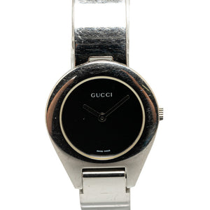 グッチ 腕時計 ブレスウォッチ 6700L クオーツ ブラック文字盤 ステンレススチール レディース GUCCI 【中古】