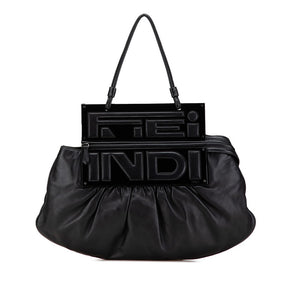 フェンディ ロゴ ワンショルダーバッグ 8BN179 ブラック レザー プラスチック レディース FENDI 【中古】