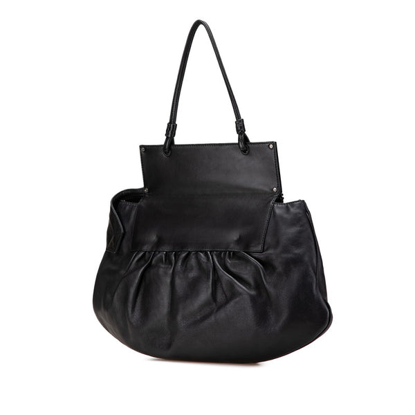 フェンディ ロゴ ワンショルダーバッグ 8BN179 ブラック レザー プラスチック レディース FENDI 【中古】