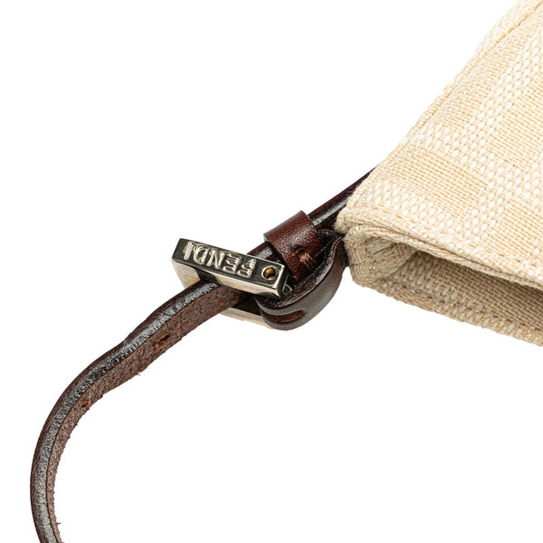 フェンディ ズッカ ミニクロワッサン ハンドバッグ 26673 ベージュ ブラウン キャンバス レザー レディース FENDI 【中古】