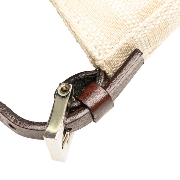 フェンディ ズッカ ミニクロワッサン ハンドバッグ 26673 ベージュ ブラウン キャンバス レザー レディース FENDI 【中古】