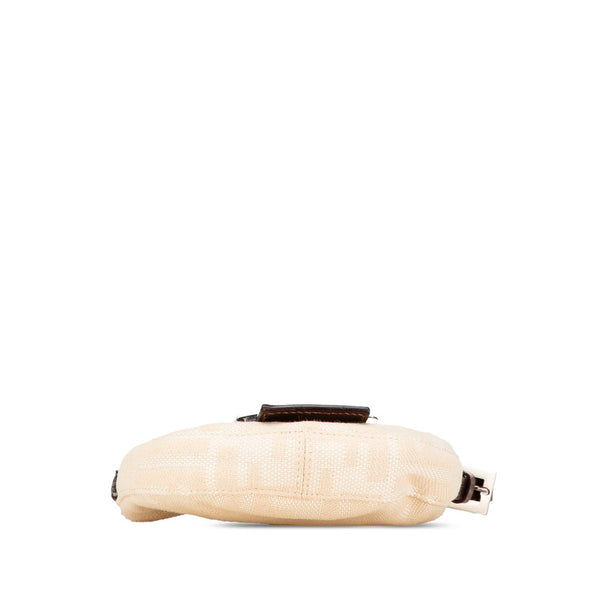 フェンディ ズッカ ミニクロワッサン ハンドバッグ 26673 ベージュ ブラウン キャンバス レザー レディース FENDI 【中古】