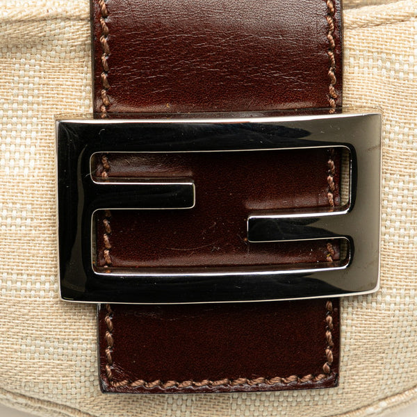 フェンディ ズッカ ミニクロワッサン ハンドバッグ 26673 ベージュ ブラウン キャンバス レザー レディース FENDI 【中古】