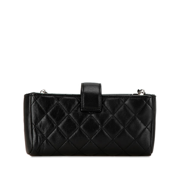 シャネル マトラッセ ココマーク チェーン ショルダーバッグ ブラック ラムスキン レディース CHANEL 【中古】