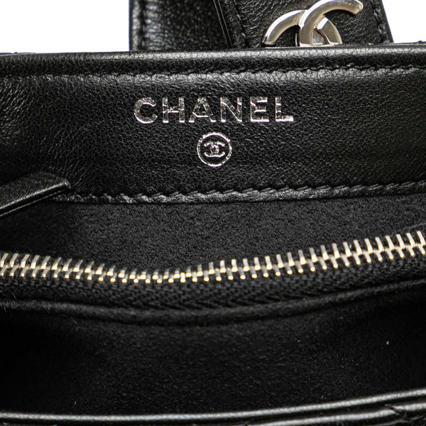 シャネル マトラッセ ココマーク チェーン ショルダーバッグ ブラック ラムスキン レディース CHANEL 【中古】