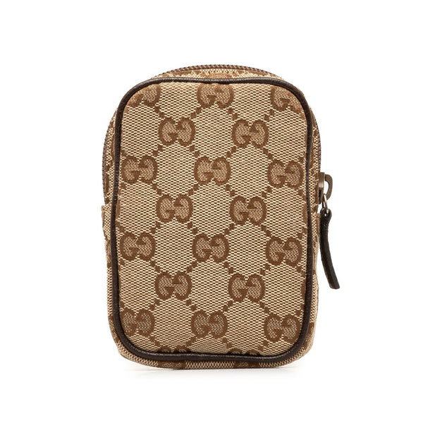 グッチ GGキャンバス シガレットケース ポーチ 115249  ベージュ ブラウン キャンバス レザー レディース GUCCI 【中古】