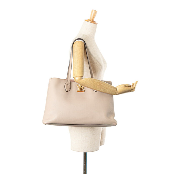 ルイ ヴィトン ロックミー ショッパー ショルダーバッグ トートバッグ M57346 グレージュ ベージュ レザー レディース LOUIS VUITTON 【中古】