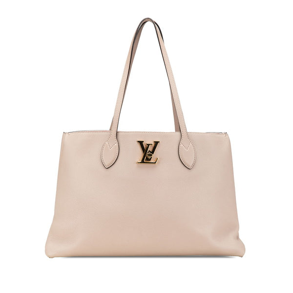 ルイ ヴィトン ロックミー ショッパー ショルダーバッグ トートバッグ M57346 グレージュ ベージュ レザー レディース LOUIS VUITTON 【中古】