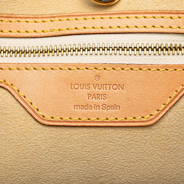 ルイ ヴィトン ダミエ アズール ハムステッドMM ショルダーバッグ トートバッグ N51206 ホワイト PVC レザー レディース LOUIS VUITTON 【中古】