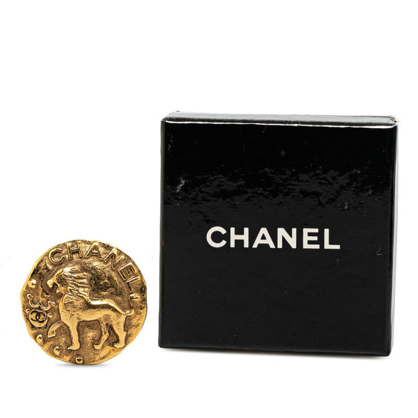 シャネル ヴィンテージ ココマーク ライオン モチーフ ブローチ ゴールド メッキ レディース CHANEL 【中古】