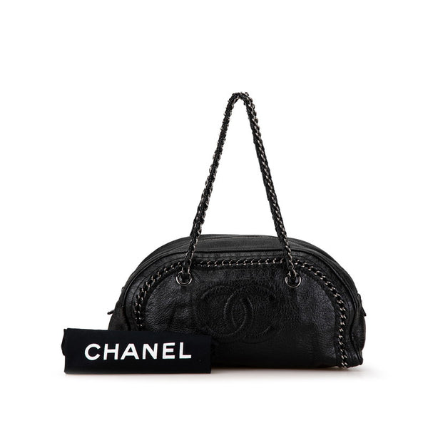 シャネル ラグジュアリー ライン ココマーク チェーンハンドバッグ  ミニボストンバッグ ブラック レザー レディース CHANEL 【中古】