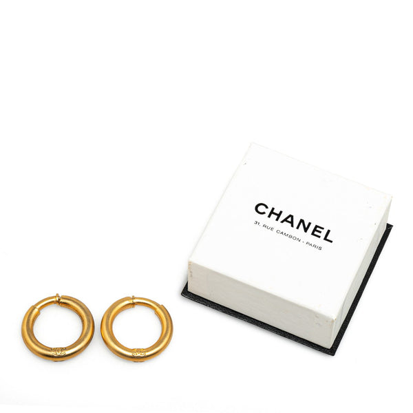 シャネル ココマーク フープ イヤリング ゴールド メッキ レディース CHANEL 【中古】