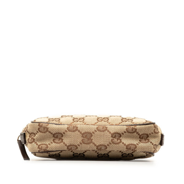 グッチ GGキャンバス ポーチ 106647 ベージュ ブラウン キャンバス レザー レディース GUCCI 【中古】