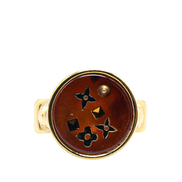 ルイ ヴィトン モノグラム プリマドンナ リング 指輪 #L M67202 ゴールド メッキ レディース LOUIS VUITTON 【中古】