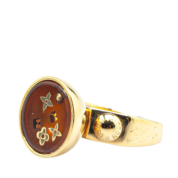ルイ ヴィトン モノグラム プリマドンナ リング 指輪 #L M67202 ゴールド メッキ レディース LOUIS VUITTON 【中古】