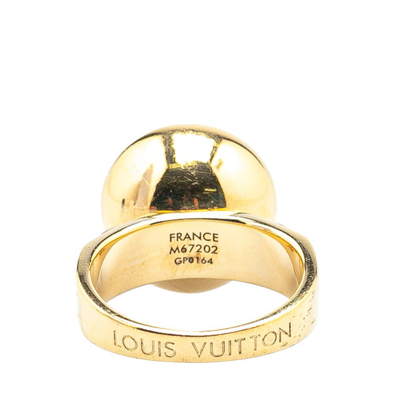ルイ ヴィトン モノグラム プリマドンナ リング 指輪 #L M67202 ゴールド メッキ レディース LOUIS VUITTON 【中古】