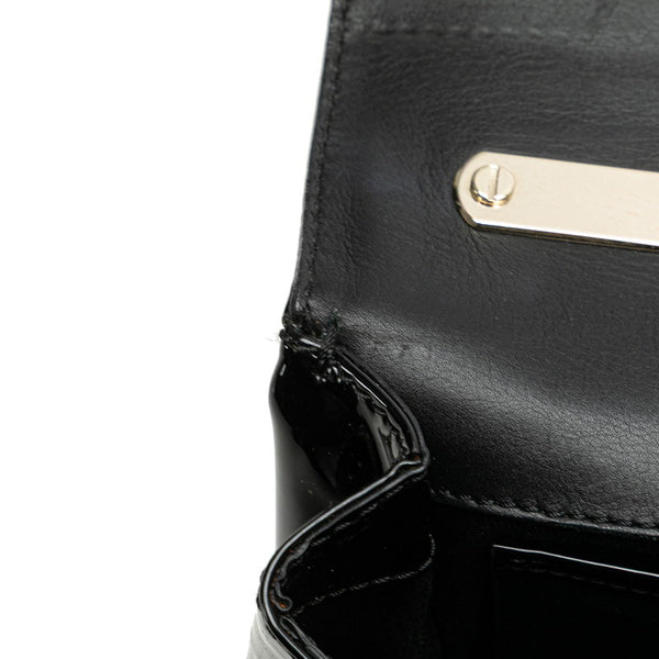 ヴァレンティノ ロックスタッズ チェーン ショルダーバッグ ブラック エナメル レディース VALENTINO 【中古】