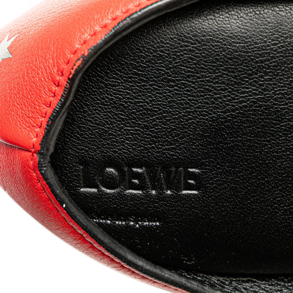 ロエベ うさぎ バニー 星 スター モチーフ ショルダーバッグ レッド ホワイト レザー レディース LOEWE 【中古】