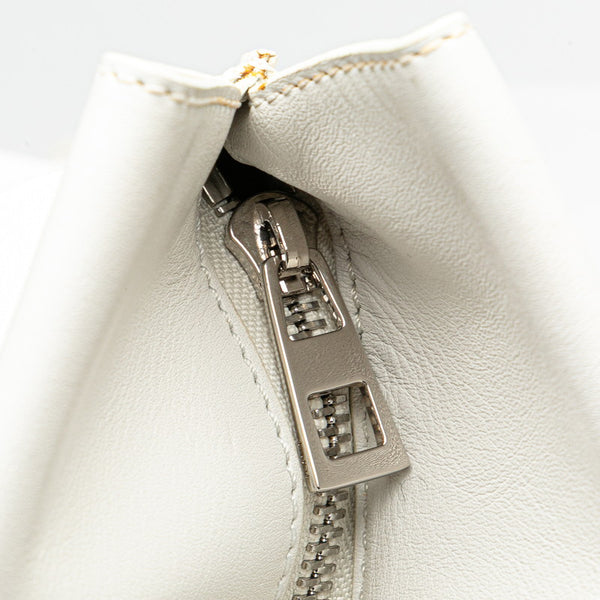 ロエベ アナグラム ショッパー トートバッグ ホワイト レザー レディース LOEWE 【中古】