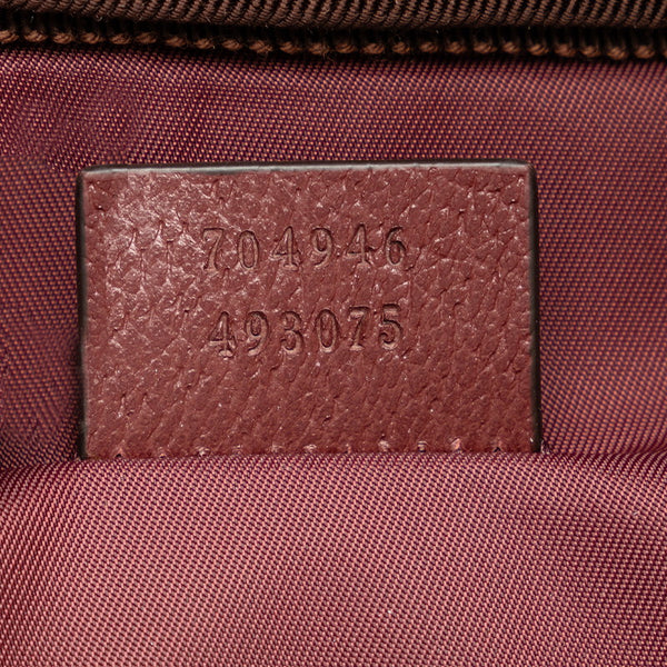 グッチ ダブルG スター リュック バックパック 704946 ブラウン ウール レザー レディース GUCCI 【中古】