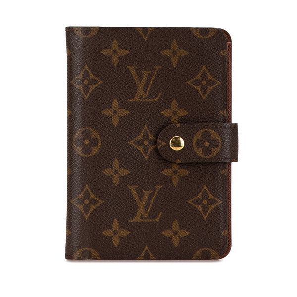 ルイ ヴィトン モノグラム ポルトパピエ ジップ 二つ折り財布 M61207  ブラウン PVC レザー レディース LOUIS VUITTON 【中古】