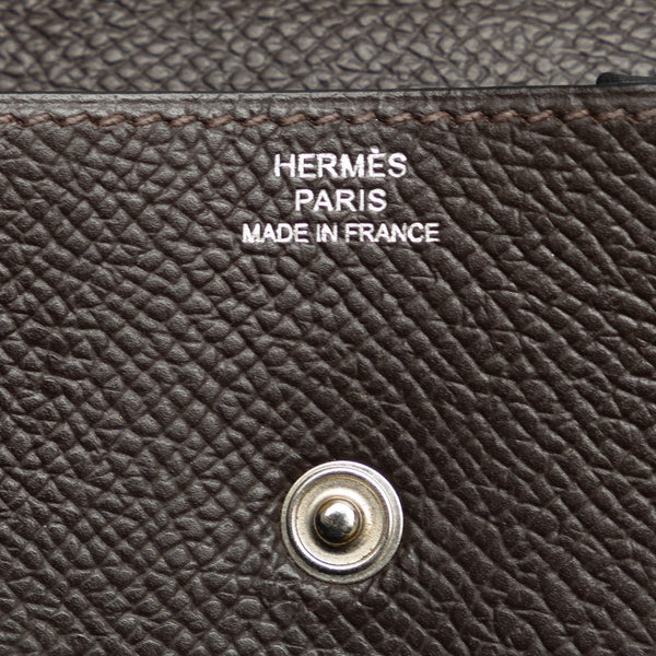 エルメス ル ヴァンキャトル グラファイト コインケース ブラウン ヴォーエプソン レディース HERMES 【中古】