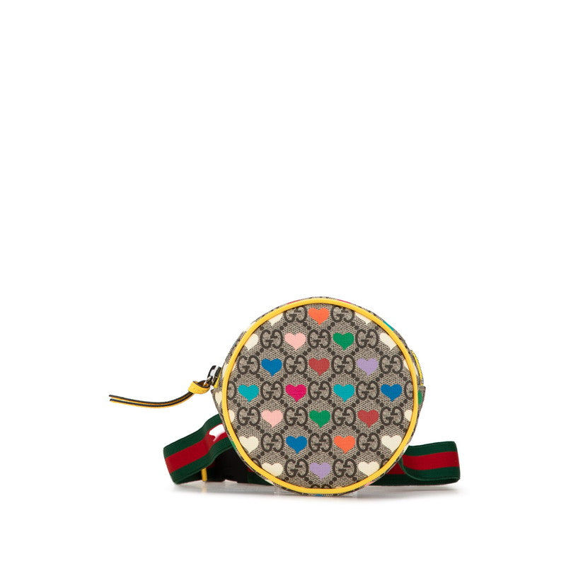 グッチ GGスプリーム CHILDRENSチルドレンズ ハート ウエストバッグ 502330 ベージュ イエロー PVC レザー レディース GUCCI 【中古】