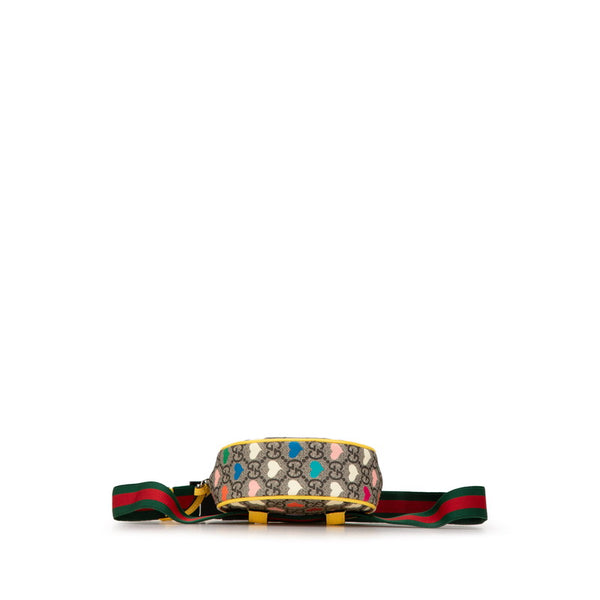 グッチ GGスプリーム CHILDRENSチルドレンズ ハート ウエストバッグ 502330 ベージュ イエロー PVC レザー レディース GUCCI 【中古】