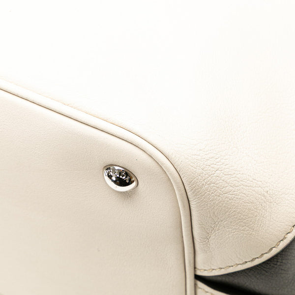 プラダ バイカラー トートバッグ BN2611 ホワイト ブラック レザー レディース PRADA 【中古】