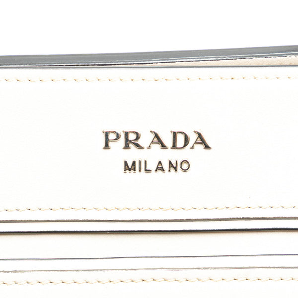 プラダ バイカラー トートバッグ BN2611 ホワイト ブラック レザー レディース PRADA 【中古】