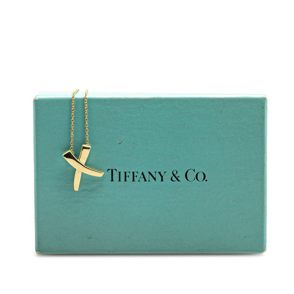 ティファニー パロマ ピカソ キス クロス ネックレス K18YG イエローゴールド レディース TIFFANY&Co. 【中古】