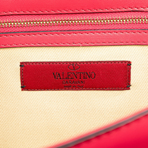 ヴァレンチノ ロックスタッズ チェーン ショルダーバッグ ピンク レザー レディース Valentino 【中古】