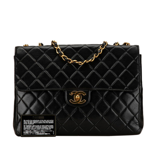 シャネル マトラッセ30 ココマーク チェーン ショルダーバッグ ブラック ラムスキン レディース CHANEL 【中古】