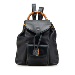 グッチ バンブー リュック バックパック 003 3444 0030 グリーン レザー レディース GUCCI 【中古】