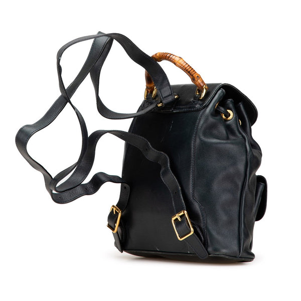 グッチ バンブー リュック バックパック 003 3444 0030 グリーン レザー レディース GUCCI 【中古】