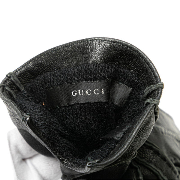 グッチ ホースビット 手袋 603635 ブラック レザー レディース GUCCI 【中古】