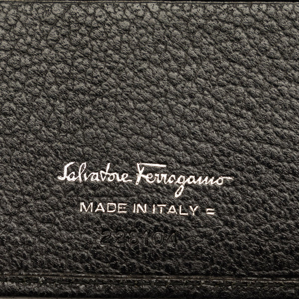 サルヴァトーレフェラガモ 二つ折り財布 札入れ 228104 ブラック レザー レディース Salvatore Ferragamo 【中古】