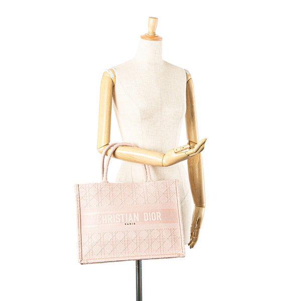 ディオール カナージュ ブックトート ミディアム トートバッグ ピンク キャンバス レディース Dior 【中古】
