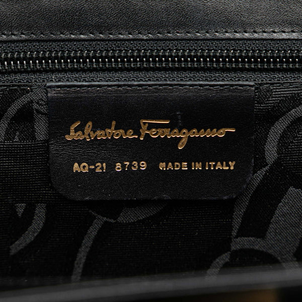 サルヴァトーレフェラガモ ハンドバッグ ショルダーバッグ 2WAY AQ-21 8739 ブラック レザー レディース Salvatore Ferragamo 【中古】