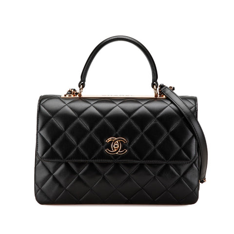 シャネル マトラッセ ココマーク ハンドバッグ ショルダーバッグ 2WAY ブラック ラムスキン レディース CHANEL 【中古】
