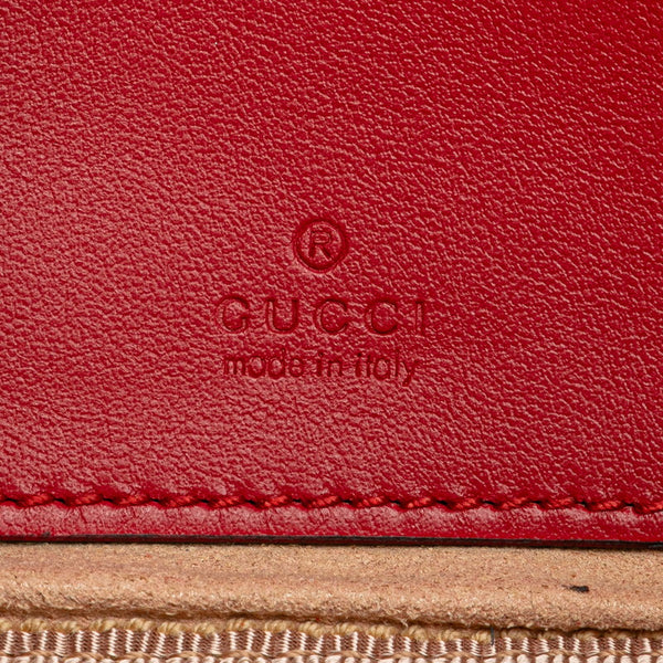 グッチ GGマーモント ハート モチーフ チェーン ショルダーバッグ 546581 レッド ゴールド レザー レディース GUCCI 【中古】