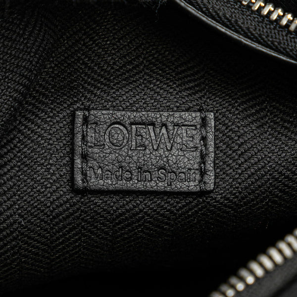 ロエベ アナグラム パズル バムバッグ スモール ボディバッグ ウエストバッグ ブラック レザー レディース LOEWE 【中古】