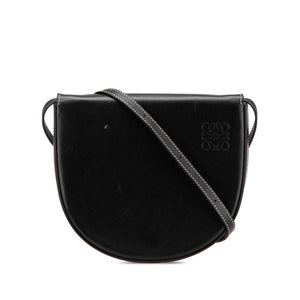ロエベ アナグラム ヒールポーチ ショルダーバッグ ブラック レザー レディース LOEWE 【中古】