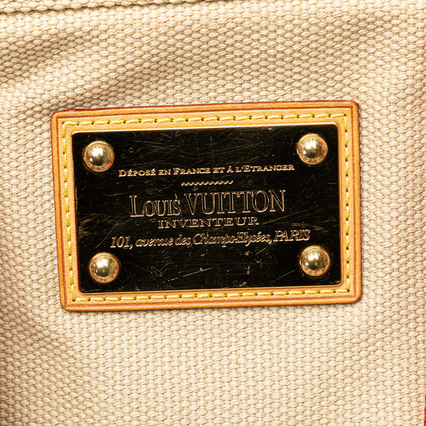 ルイ ヴィトン アンティグア カバMM トートバッグ ショルダーバッグ M40035 レッド ベージュ キャンバス レザー レディース LOUIS VUITTON 【中古】