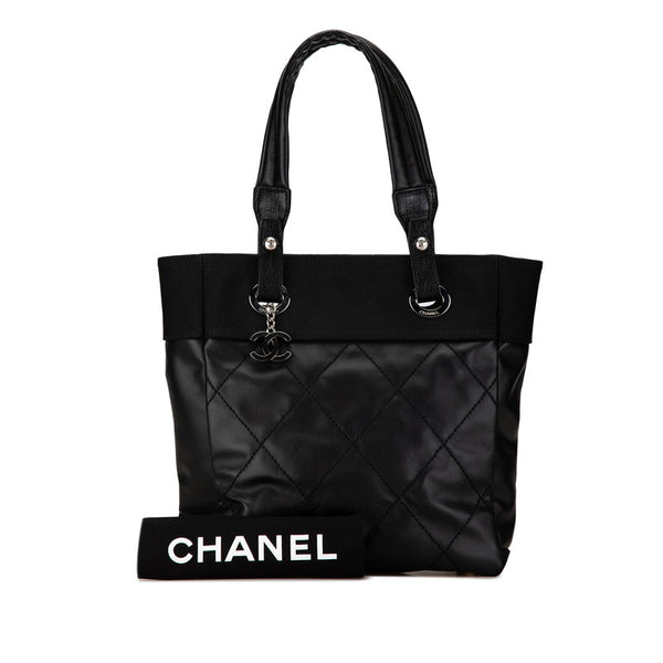 シャネル パリビアリッツPM トートバッグ ショルダーバッグ A34208 ブラック レザー キャンバス レディース CHANEL 【中古】